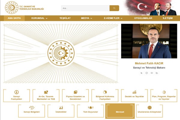 وزارت صنعت، فناوری و علوم ترکیه